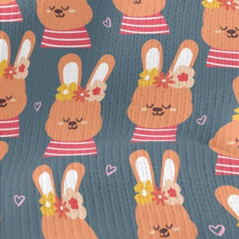 Orange Bunny Wearing A Flower  Stretch Jersey