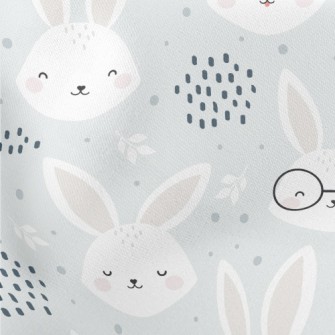 Lively And Cute Rabbit Lightweight Cotton Poplin
