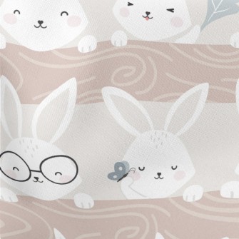 Lively Rabbit Party Lightweight Cotton Poplin