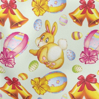 Watercolor Hand Painted Easter Lightweight Cotton Poplin