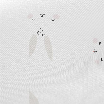 Cute Expression Rabbit Midweight Cotton Poplin