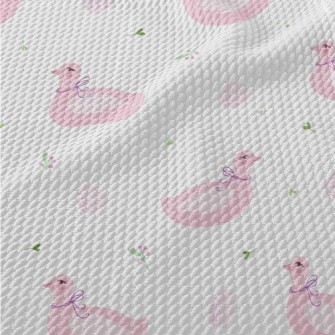 Elegant Pink Swan Birdseye Piqué