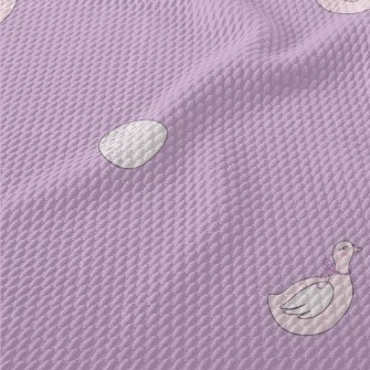 Cute Pink Swan Birdseye Piqué