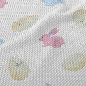 Hand Drawn Watercolor Rabbit Birdseye Piqué