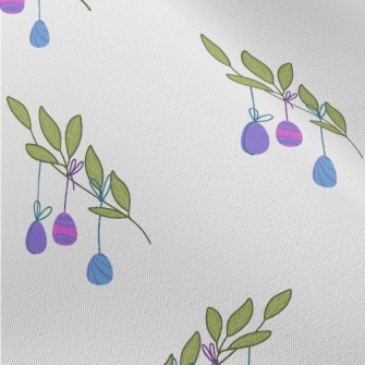 Easter Eggs Hanging On Branche Chiffon