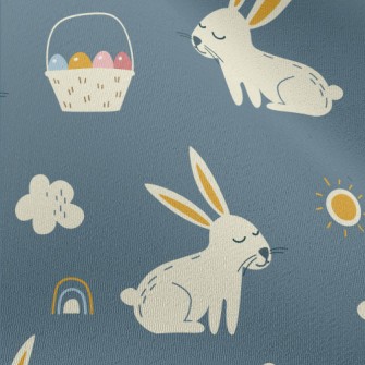 Hand Drawn Festive Rabbit Chiffon