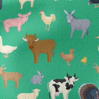 Cartoon Domestic Animals Doodl Waterproof Canvas