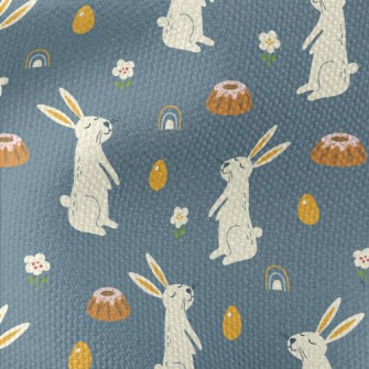 Festive Bunny With Cake Waterproof Canvas
