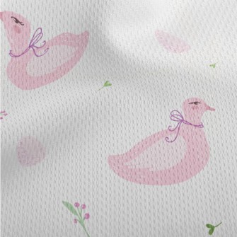 Elegant Pink Swan Athletic Mesh Flat Back
