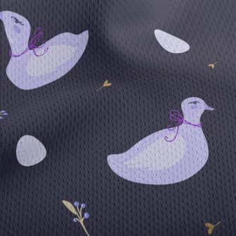 Elegant Purple Swan Athletic Mesh Flat Back