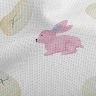 Hand Drawn Watercolor Rabbit Athletic Mesh Flat Back