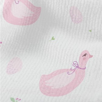 Elegant Pink Swan Terry