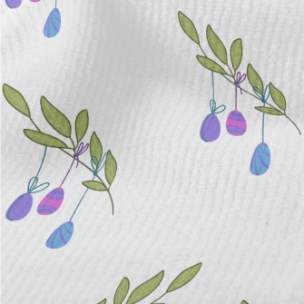 Easter Eggs Hanging On Branche Terry