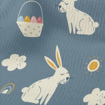 Hand Drawn Festive Rabbit Terry