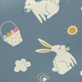 Hand Drawn Festive Rabbit Twill