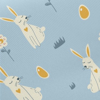 Elegant Bunny And Easter Eggs Twill