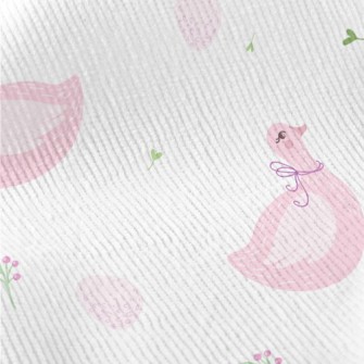 Elegant Pink Swan Standard Corduroy