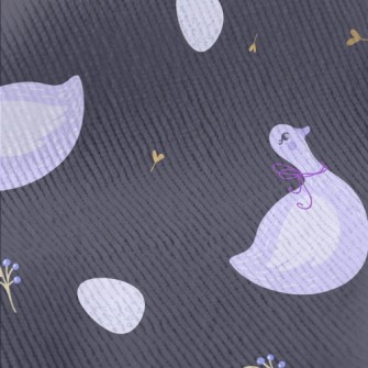 Elegant Purple Swan Standard Corduroy