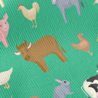 Cartoon Domestic Animals Doodl Standard Corduroy