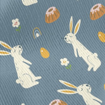 Festive Bunny With Cake Standard Corduroy