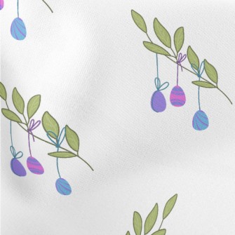 Easter Eggs Hanging On Branche Stretch Ponte