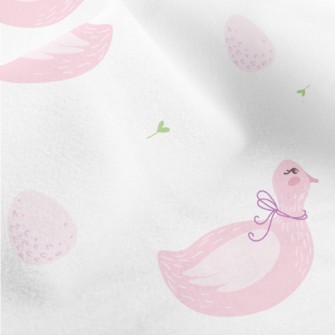 Elegant Pink Swan Micro Fleece