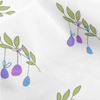 Easter Eggs Hanging On Branche Micro Fleece