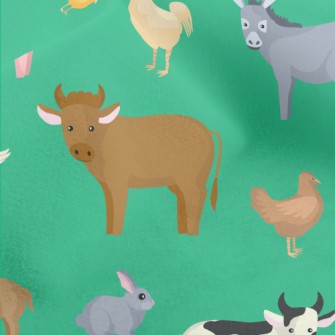 Cartoon Domestic Animals Doodl Micro Fleece