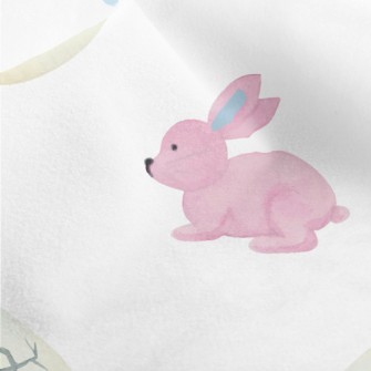 Hand Drawn Watercolor Rabbit Micro Fleece