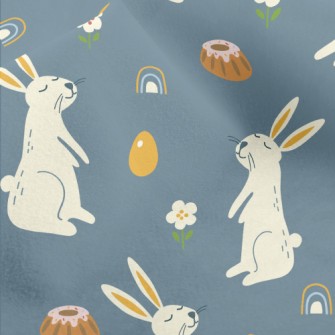 Festive Bunny With Cake Micro Fleece