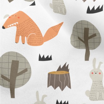 Forest Fox And Hare Micro Fleece