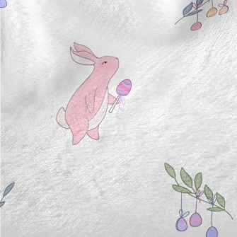 Easter Bunny And Colorful Eggs Minky