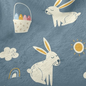 Hand Drawn Festive Rabbit Minky