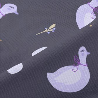 Elegant Purple Swan Piqué