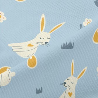 Elegant Bunny And Easter Eggs Piqué