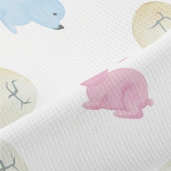 Hand Drawn Watercolor Rabbit Piqué