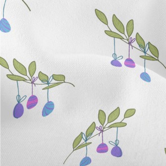Easter Eggs Hanging On Branche Lightweight Performance Linen