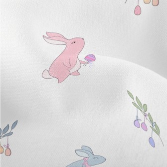 Easter Bunny And Colorful Eggs Lightweight Performance Linen