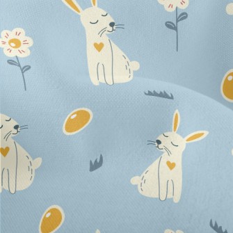 Elegant Bunny And Easter Eggs Lightweight Performance Linen