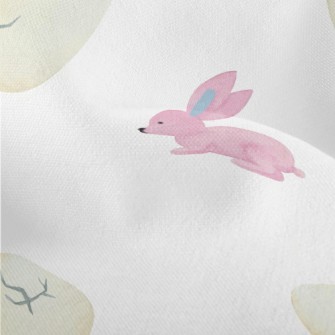 Hand Drawn Watercolor Rabbit Lightweight Performance Linen