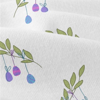 Easter Eggs Hanging On Branche Modern Jersey