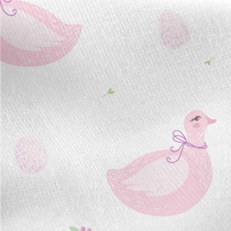 Elegant Pink Swan Jersey Backed Fleece