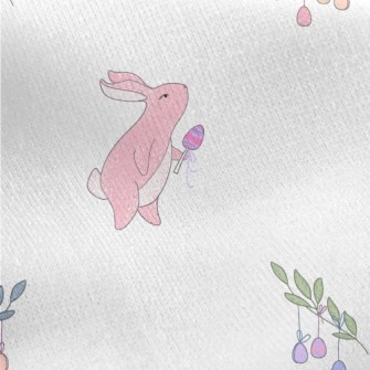 Easter Bunny And Colorful Eggs Jersey Backed Fleece