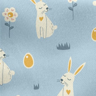 Elegant Bunny And Easter Eggs Jersey Backed Fleece