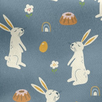 Festive Bunny With Cake Jersey Backed Fleece