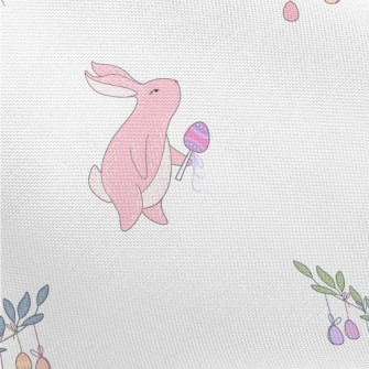 Easter Bunny And Colorful Eggs Pongee