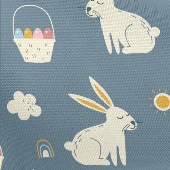 Hand Drawn Festive Rabbit Pongee