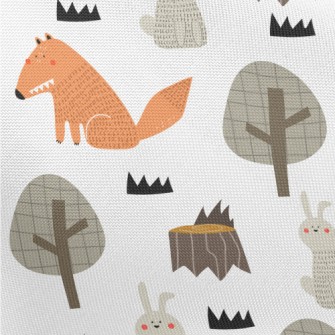 Forest Fox And Hare Pongee