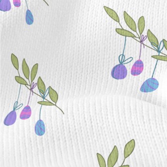 Easter Eggs Hanging On Branche Stretch Jersey