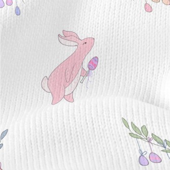 Easter Bunny And Colorful Eggs Stretch Jersey